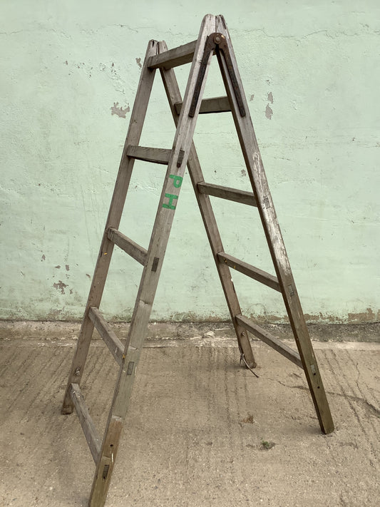 Single Old Reclaimed Vintage Pine Tall Decorators Trestles Frame Easel