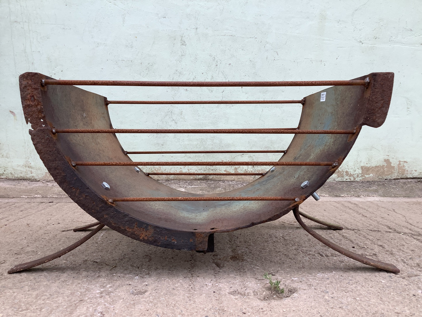 1'3"H 2'9" W Large Strong Rusty Metal Outside Firepit Fire Garden Burner