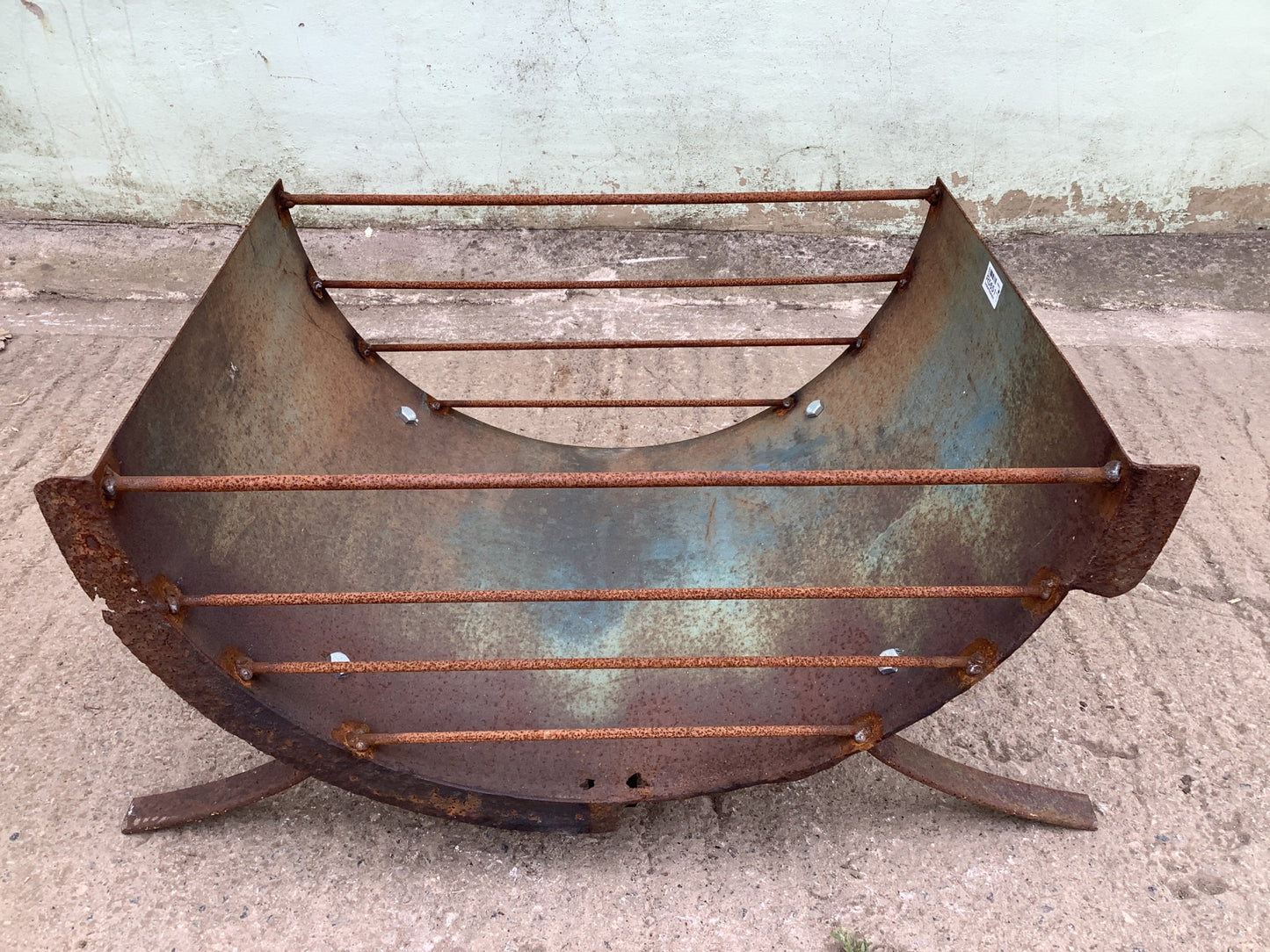 1'3"H 2'9" W Large Strong Rusty Metal Outside Firepit Fire Garden Burner