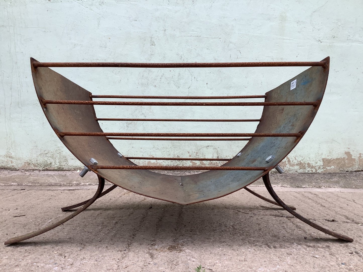 1'4"H 2'8" W Large Strong Rusty Metal Outside Firepit Fire Garden Burner
