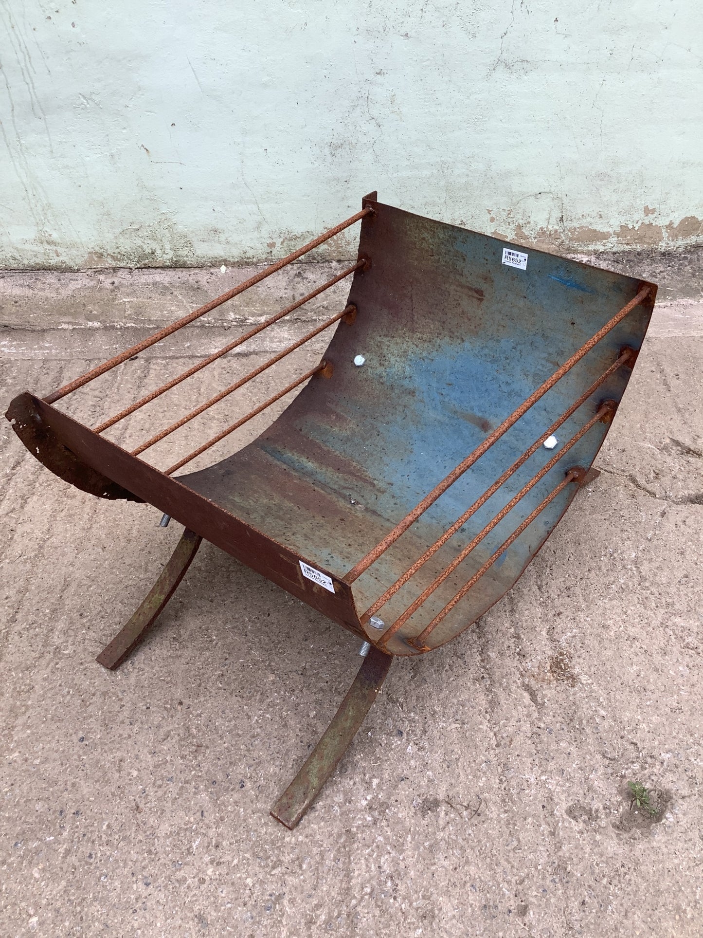 1'4"H 2'8" W Large Strong Rusty Metal Outside Firepit Fire Garden Burner