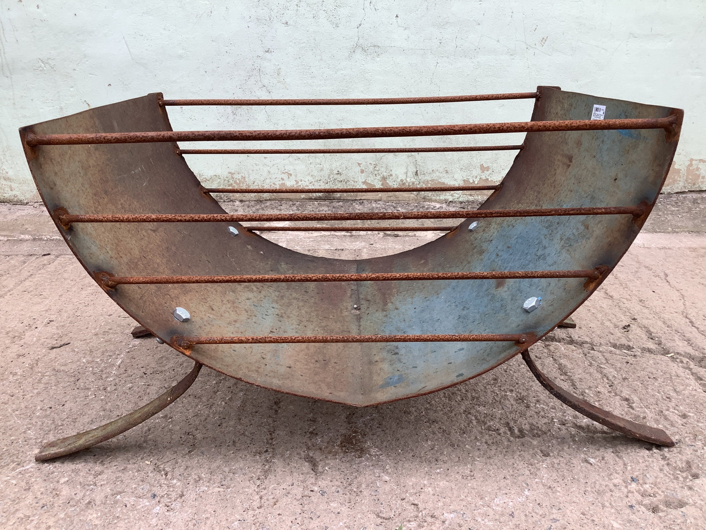 1'4"H 2'8" W Large Strong Rusty Metal Outside Firepit Fire Garden Burner
