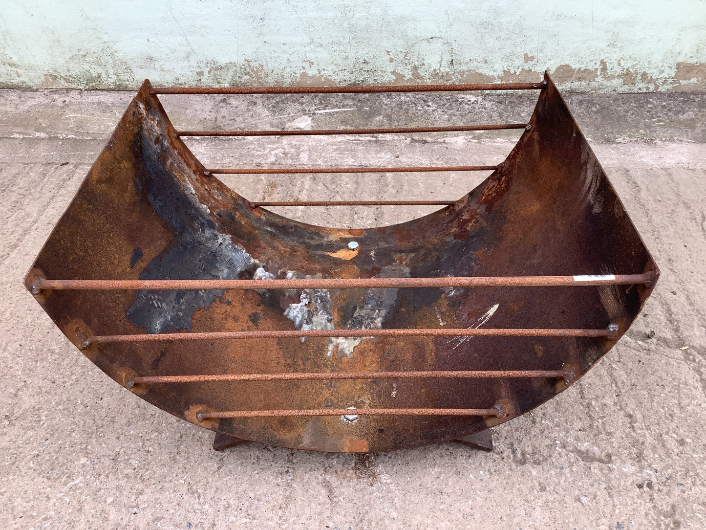 1'2"H 2'1" W Large Strong Rusty Metal Outside Firepit Fire Garden Burner