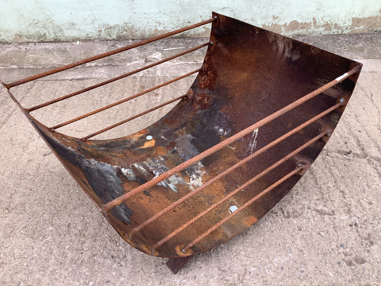 1'2"H 2'1" W Large Strong Rusty Metal Outside Firepit Fire Garden Burner