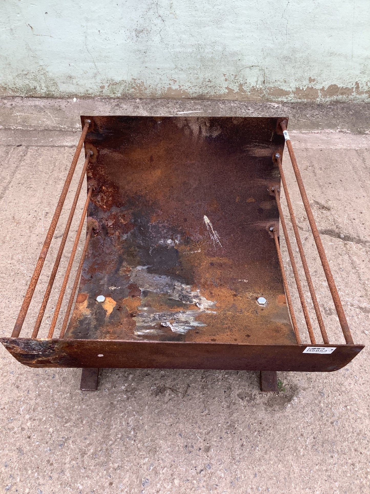 1'2"H 2'1" W Large Strong Rusty Metal Outside Firepit Fire Garden Burner
