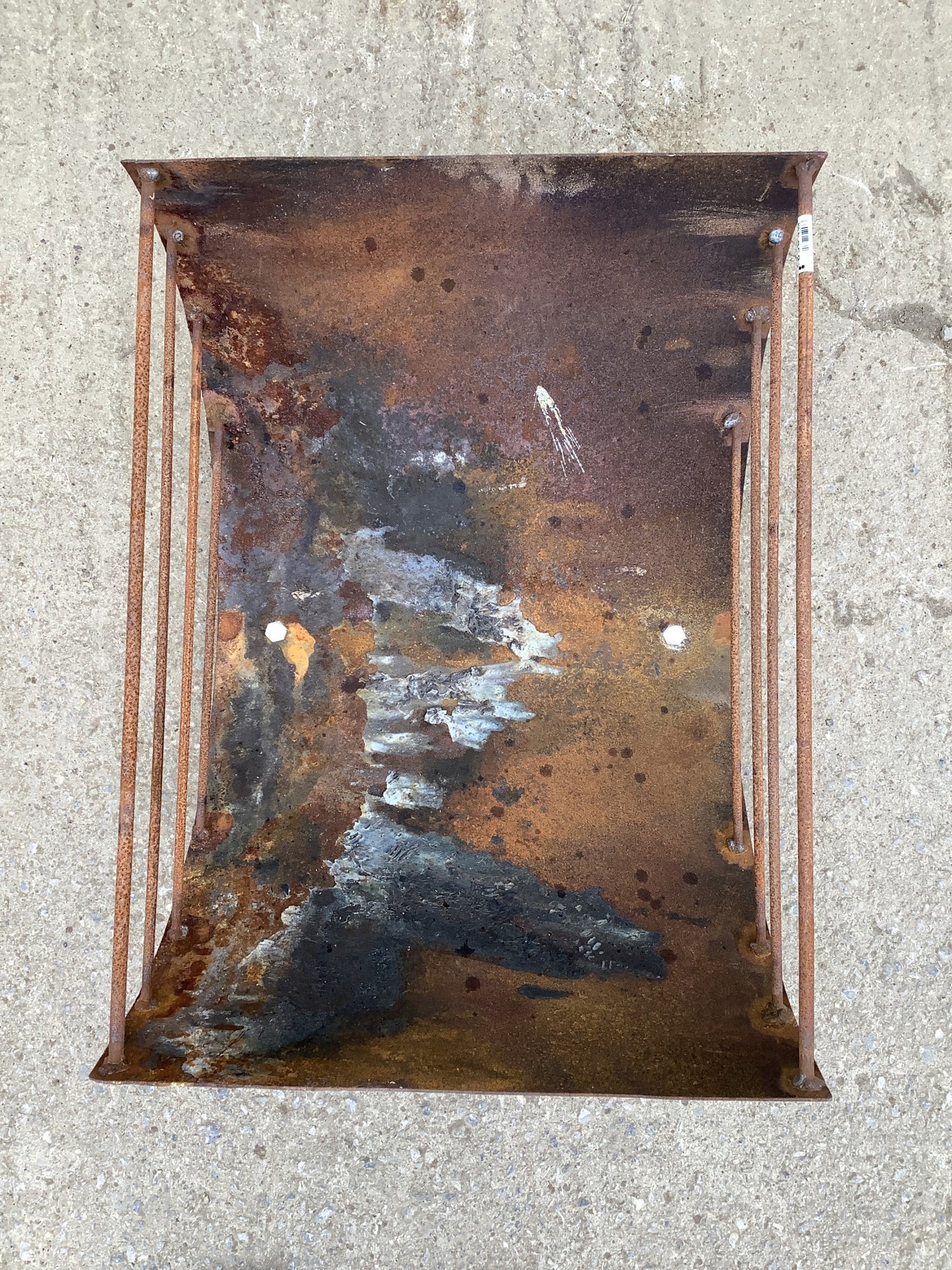 1'2"H 2'1" W Large Strong Rusty Metal Outside Firepit Fire Garden Burner