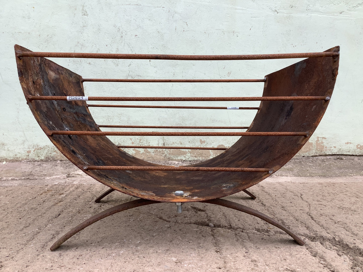1'5"H 2'1" W Large Strong Rusty Metal Outside Firepit Fire Garden Burner