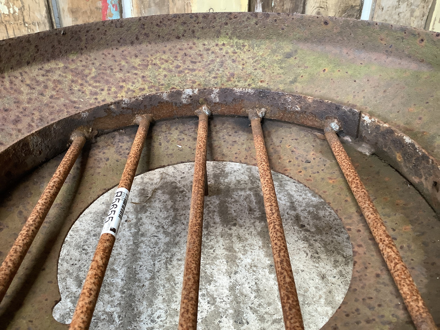 Round Rusty Metal Outside Firepit Fire Garden Burner 7"H