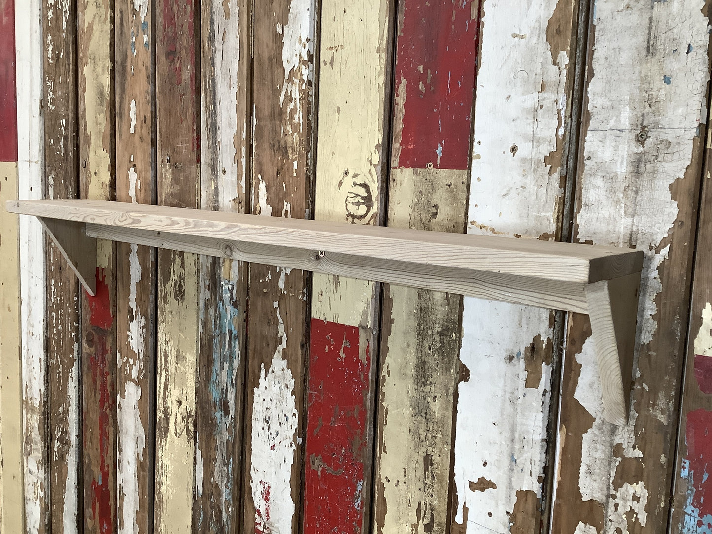 6"H Old Reclaimed Single Wall Mounted Pine Shelf