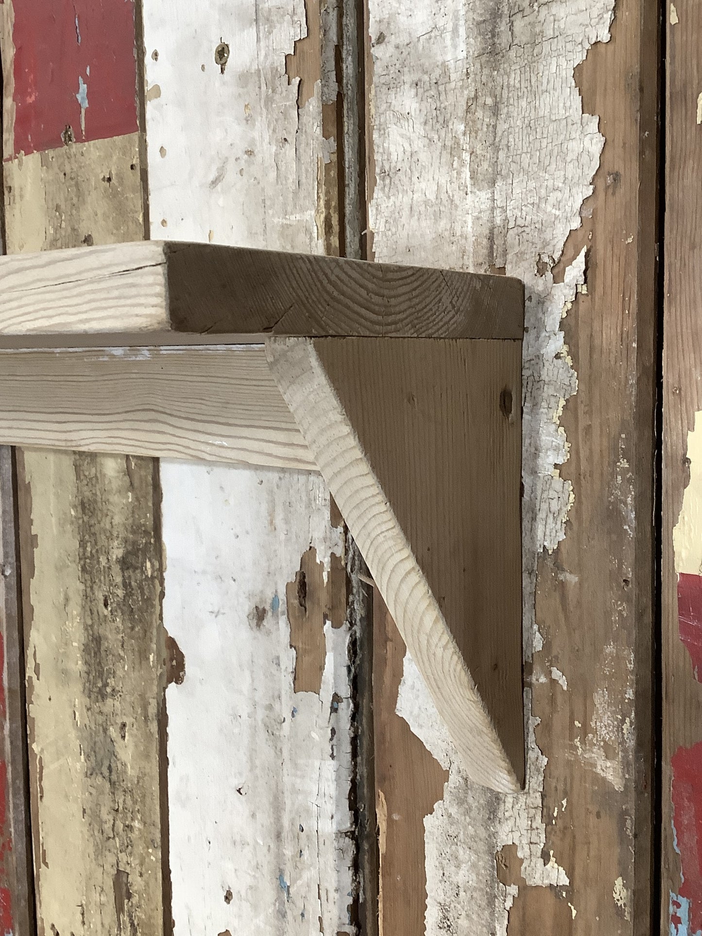 6"H Old Reclaimed Single Wall Mounted Pine Shelf