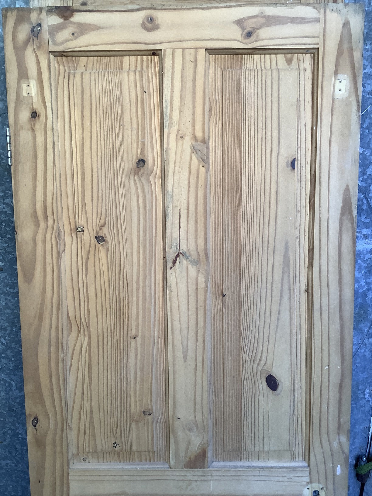 29 7/8"X76 7/8" Modern Internal Natural Pine Four Panel Door 2 over 2 Reclaimed