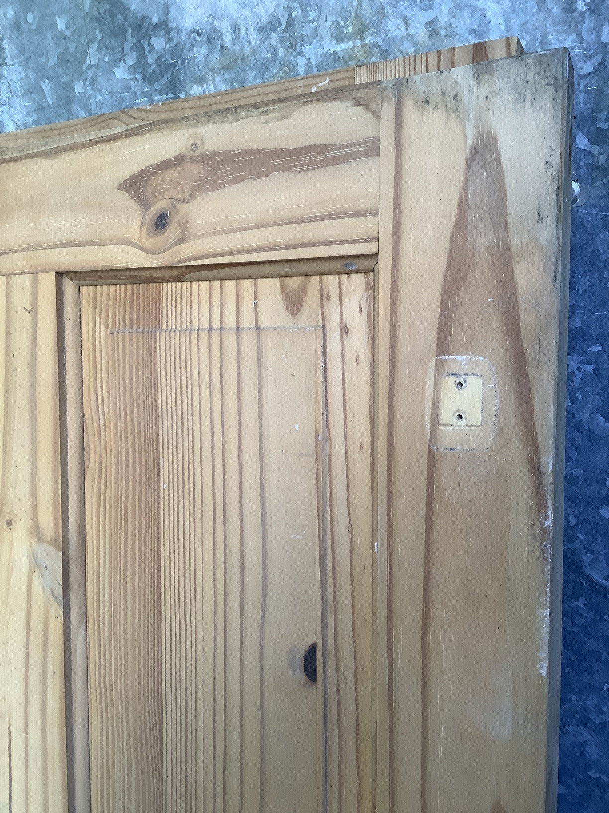 29 7/8"X76 7/8" Modern Internal Natural Pine Four Panel Door 2 over 2 Reclaimed