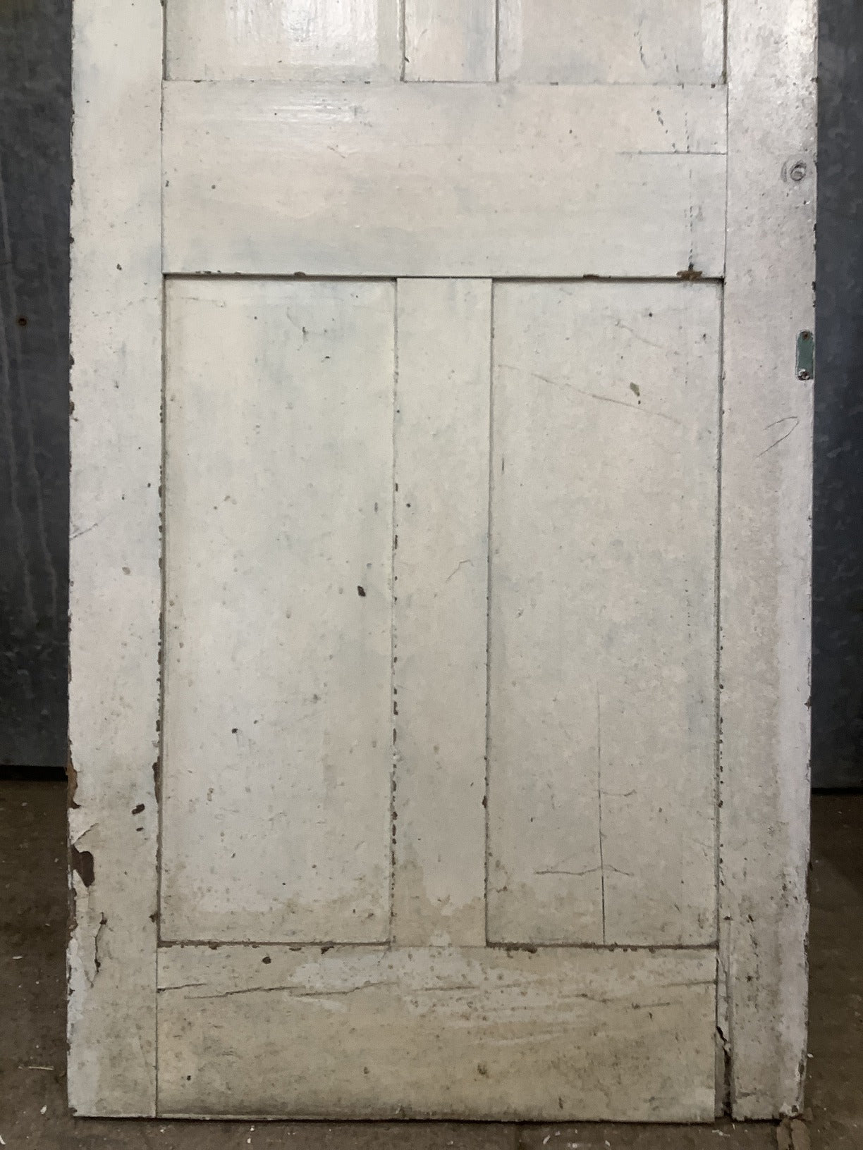 26 1/8"X71 1/4" Victorian Internal Painted Pine Four Panel Door 2 over 2 Old