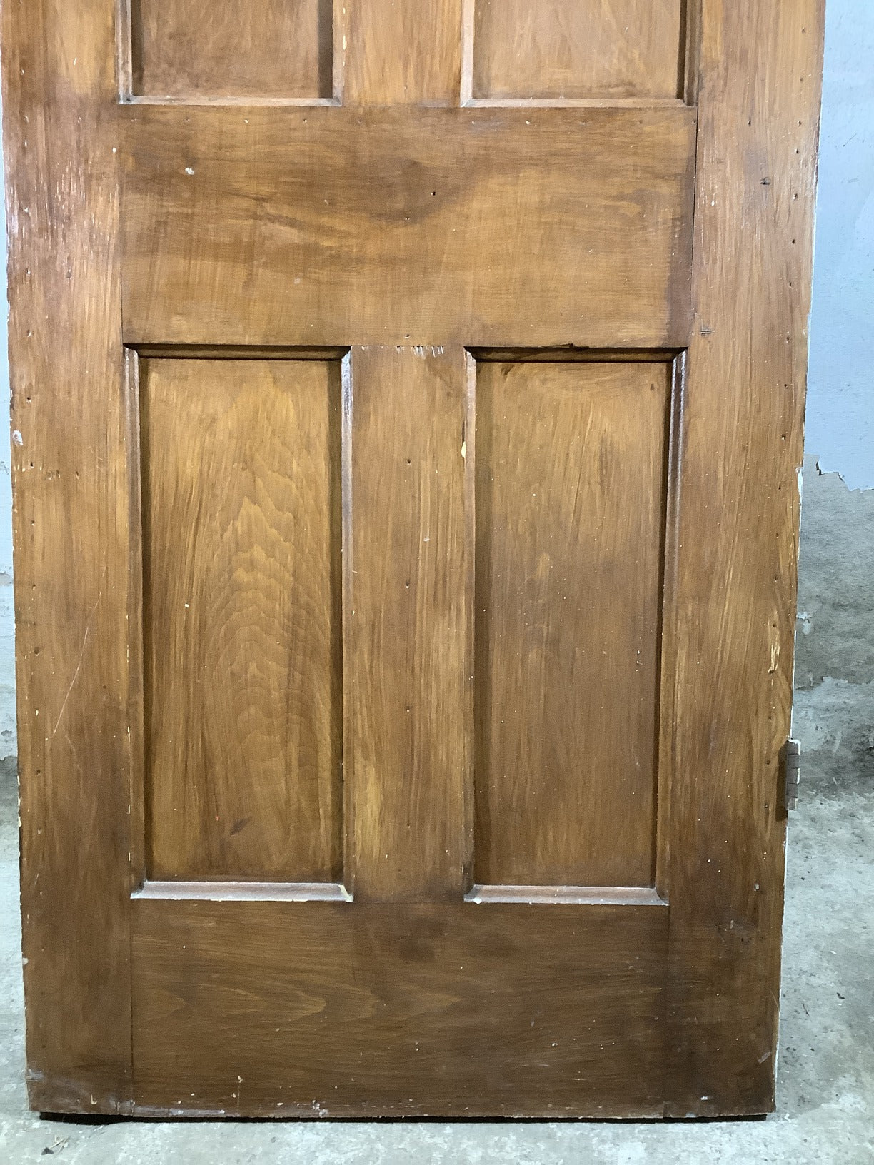 27 3/4"X75 1/4" 1930s Internal Stained Pine Four Panel Door 2over2 Reclamation