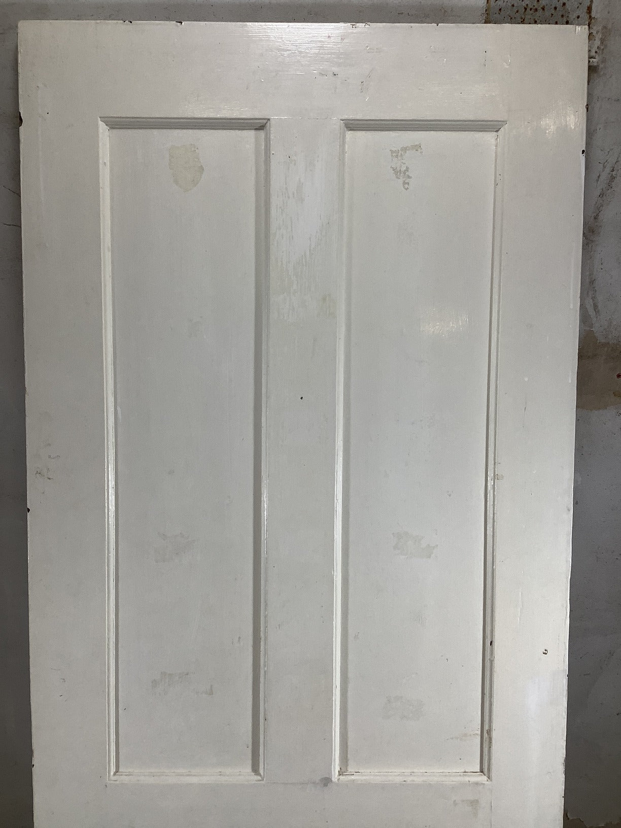 29 3/4"X77 1/4" 1930s Internal Painted Pine Four Panel Door 2over2 Reclamation