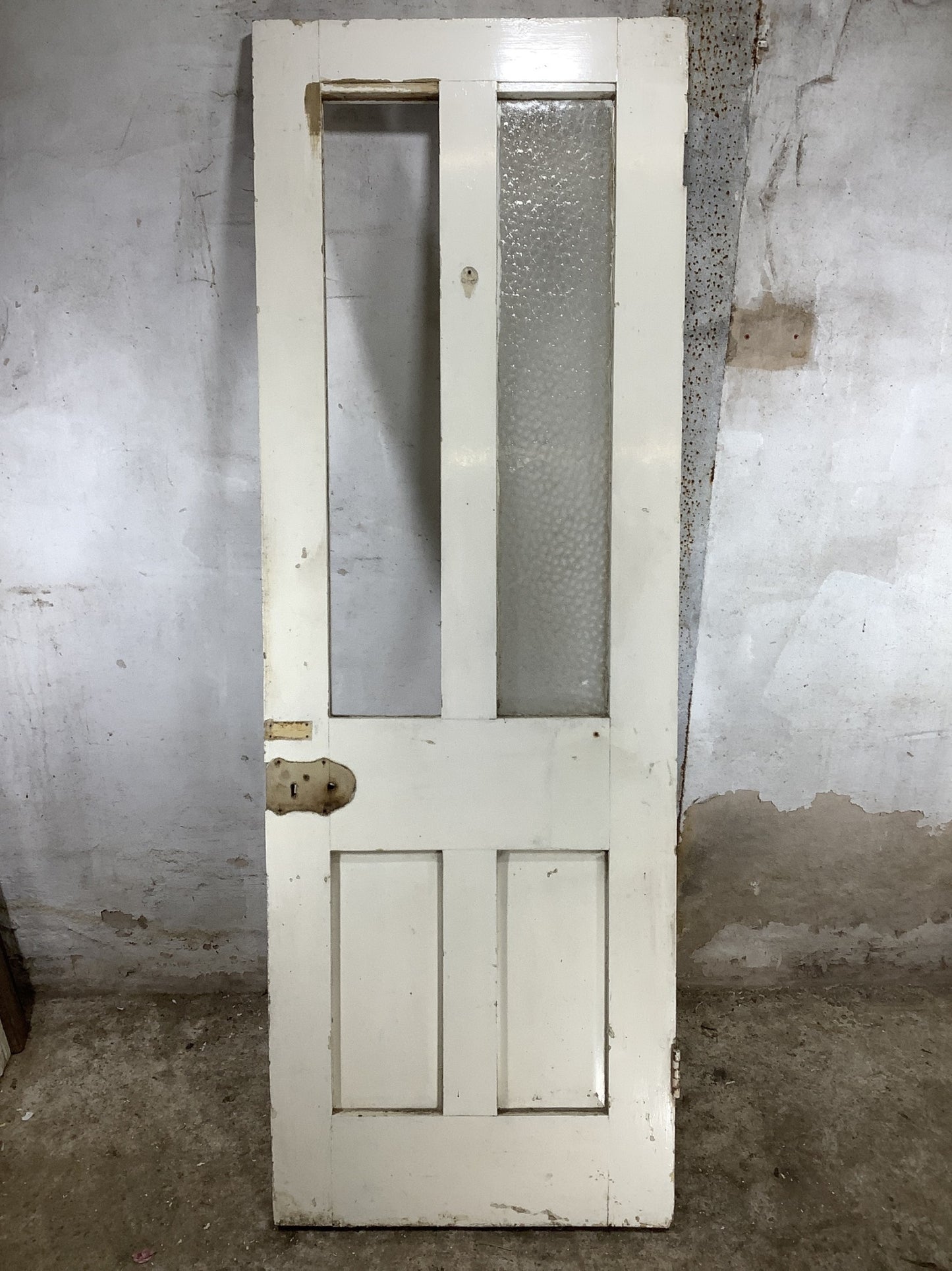 7th Pic Victorian Internal Glazed Painted Pine Reclaimed Door