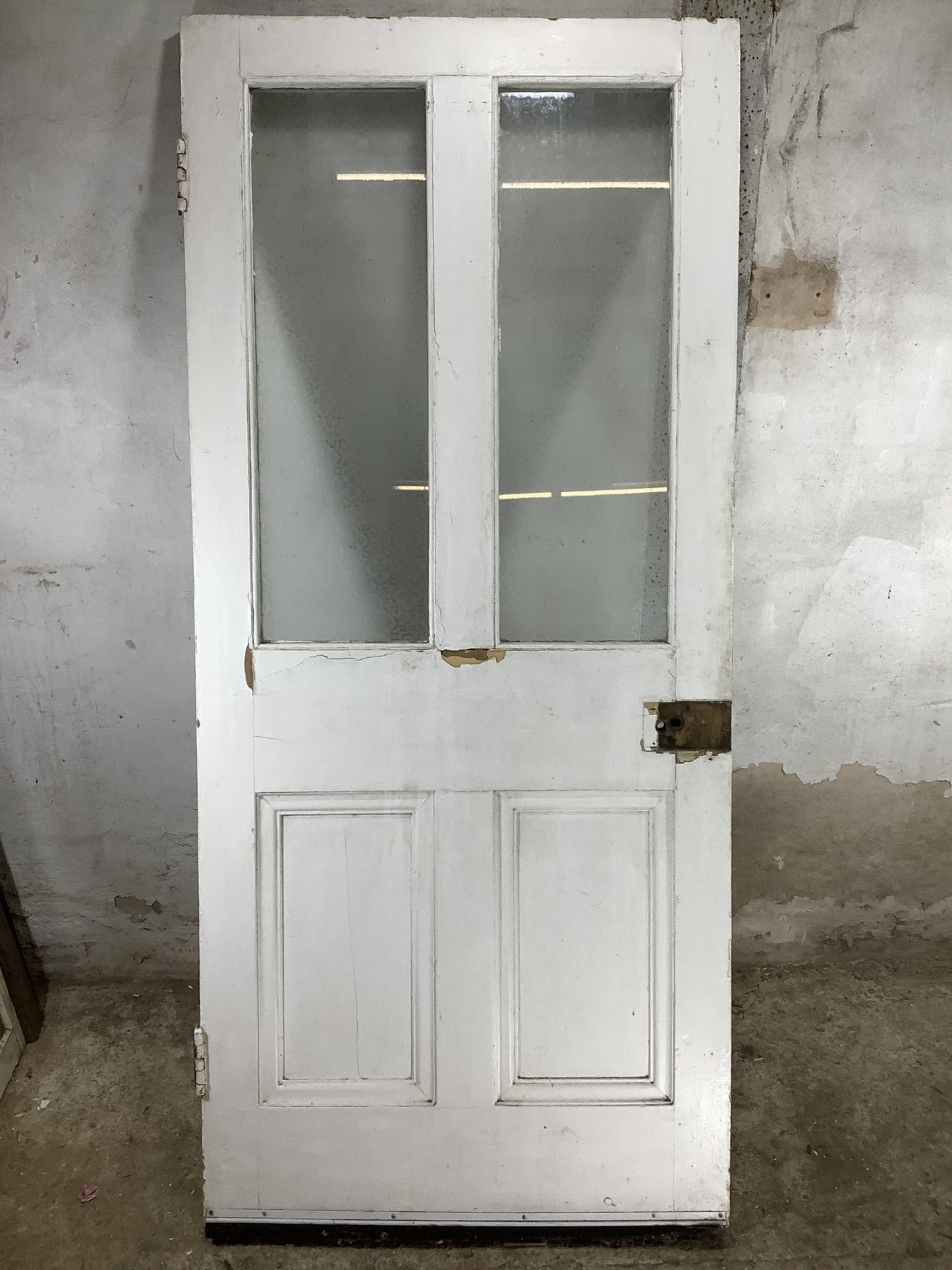 7th Pic Victorian Internal Glazed Painted Pine Reclaimed Door