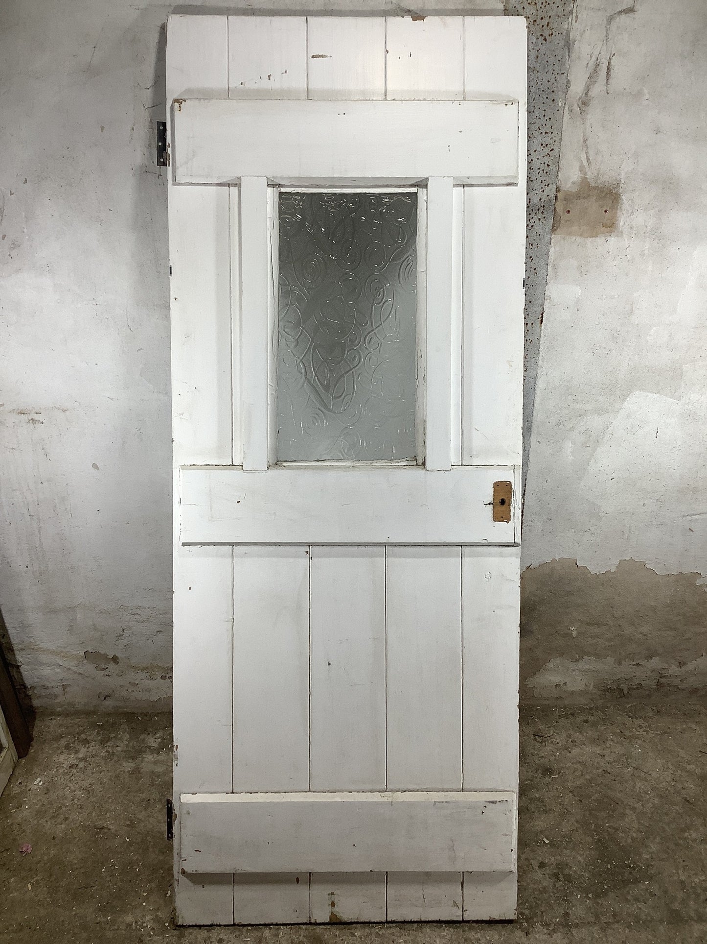 Main Picture Old Internal Glazed Painted Pine Reclaimed Door
