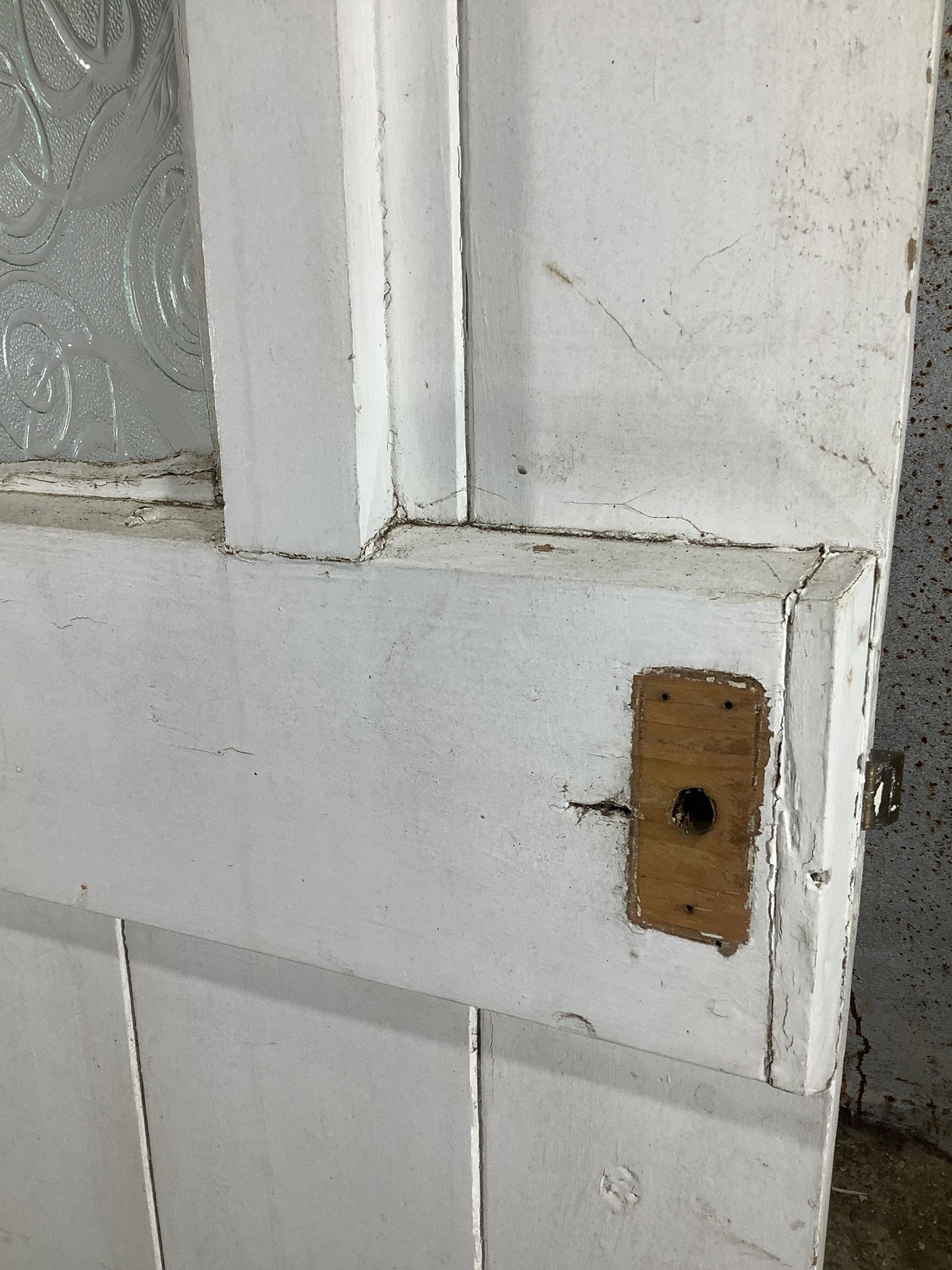 5th Pic Old Internal Glazed Painted Pine Reclaimed Door