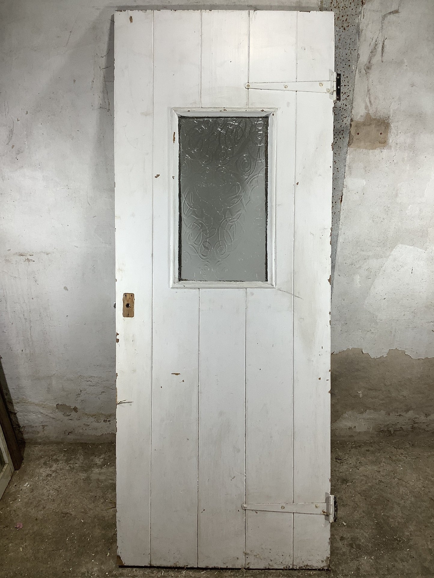 7th Pic Old Internal Glazed Painted Pine Reclaimed Door