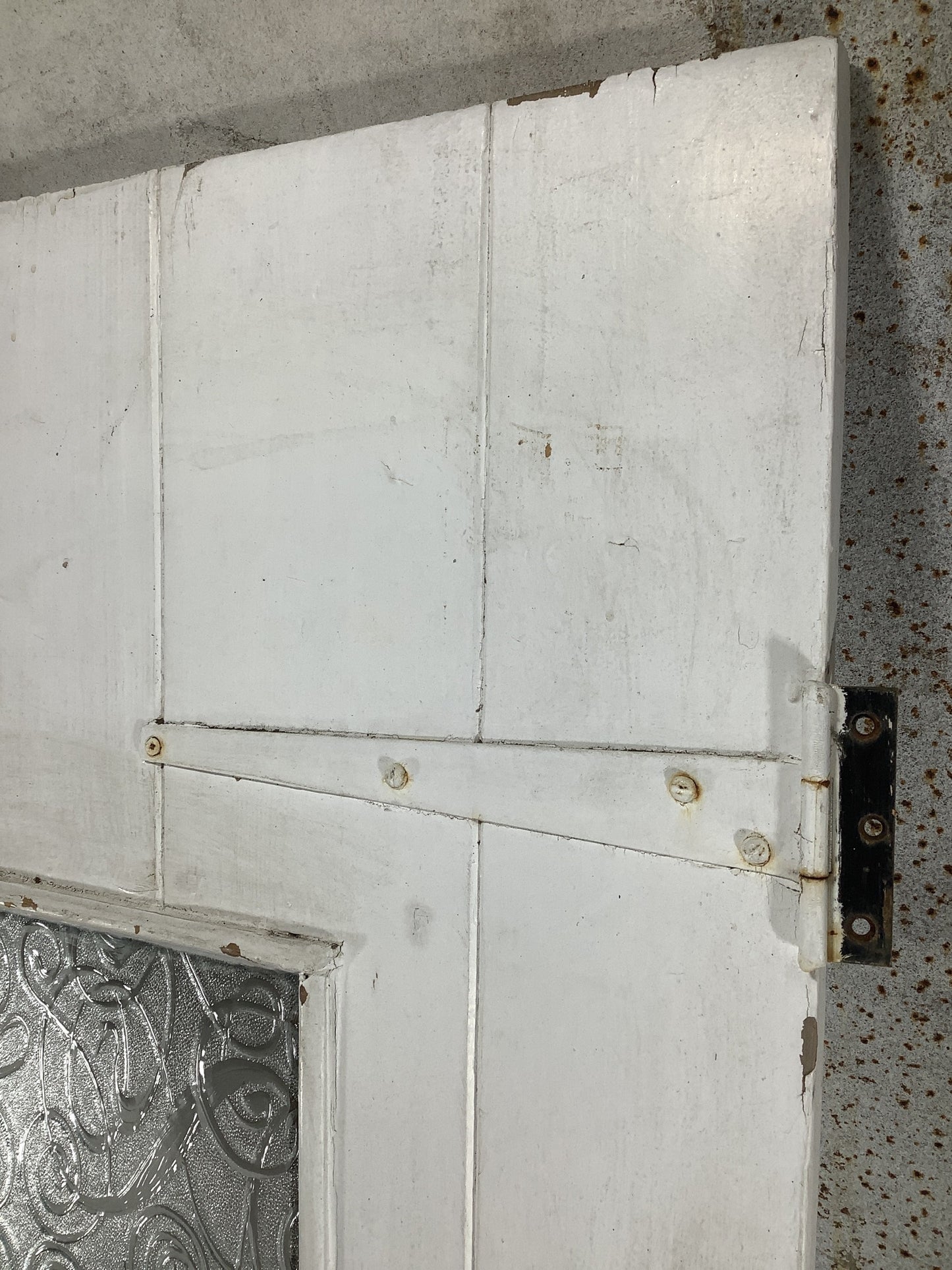 12th Pic Old Internal Glazed Painted Pine Reclaimed Door