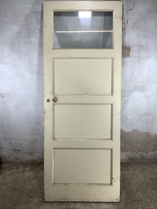 Main Picture 1970s Internal Glazed Painted  Pine Reclaimed Door