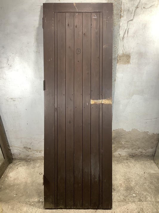 Main Picture Old External Stained  Pine Reclaimed Door