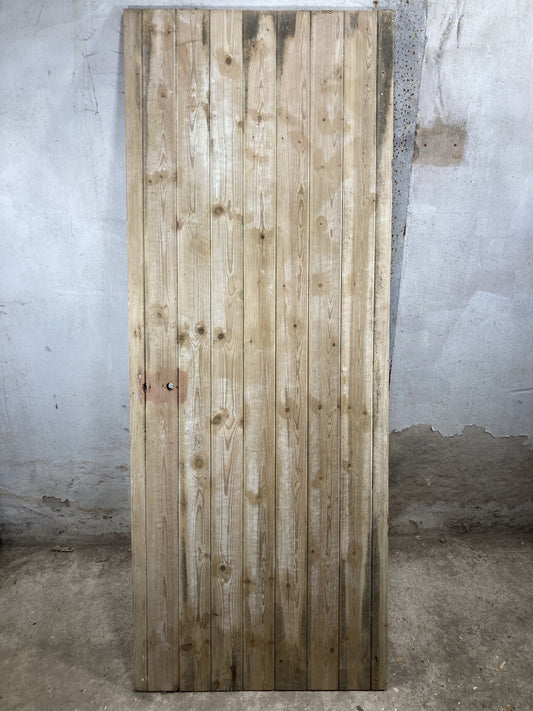 Main Picture Old Stripped  Pine Reclaimed Door