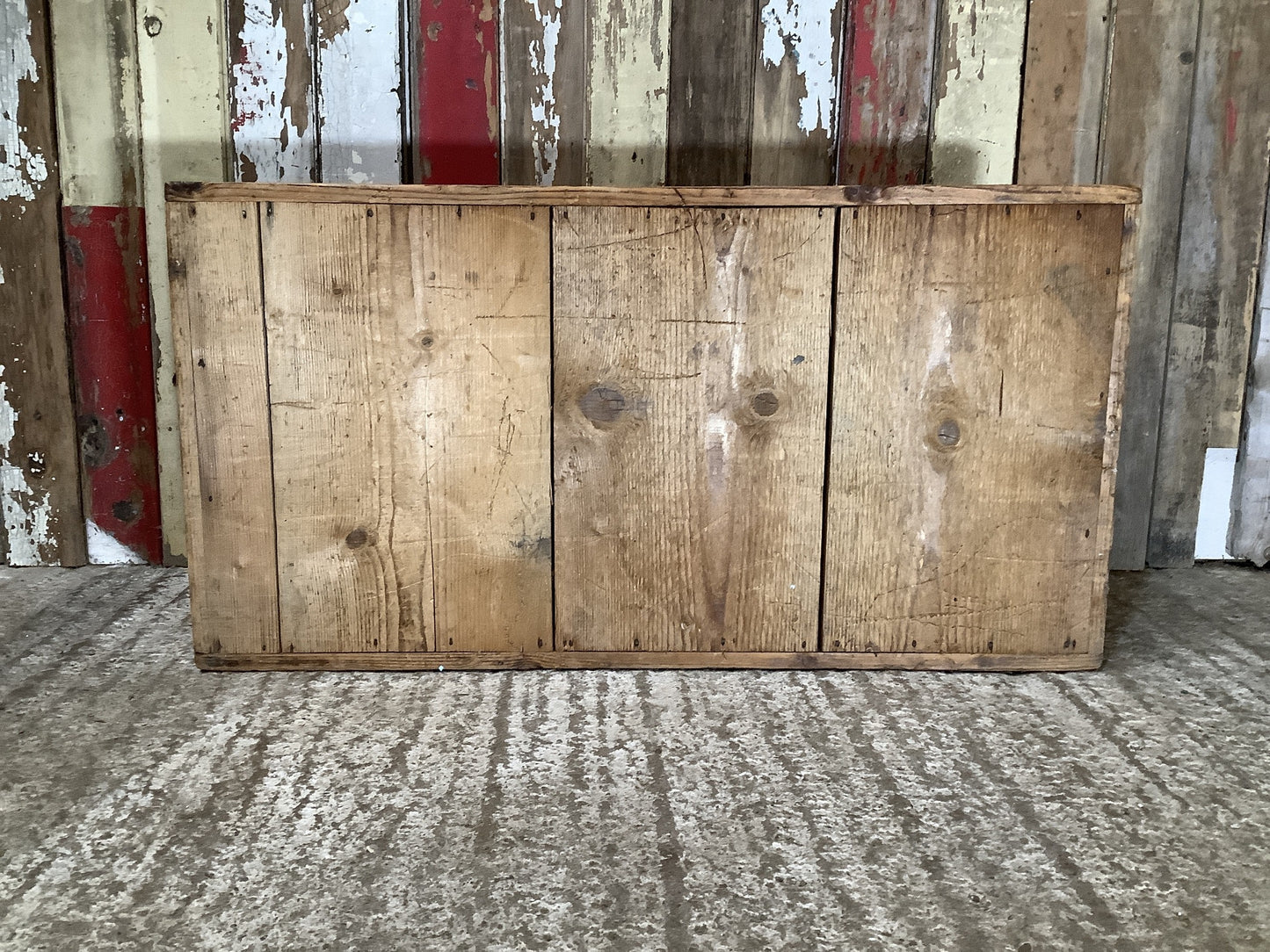Victorian Stripped Pine & Metal Blanket Storage Box Wooden 1'4"H 3'0" W