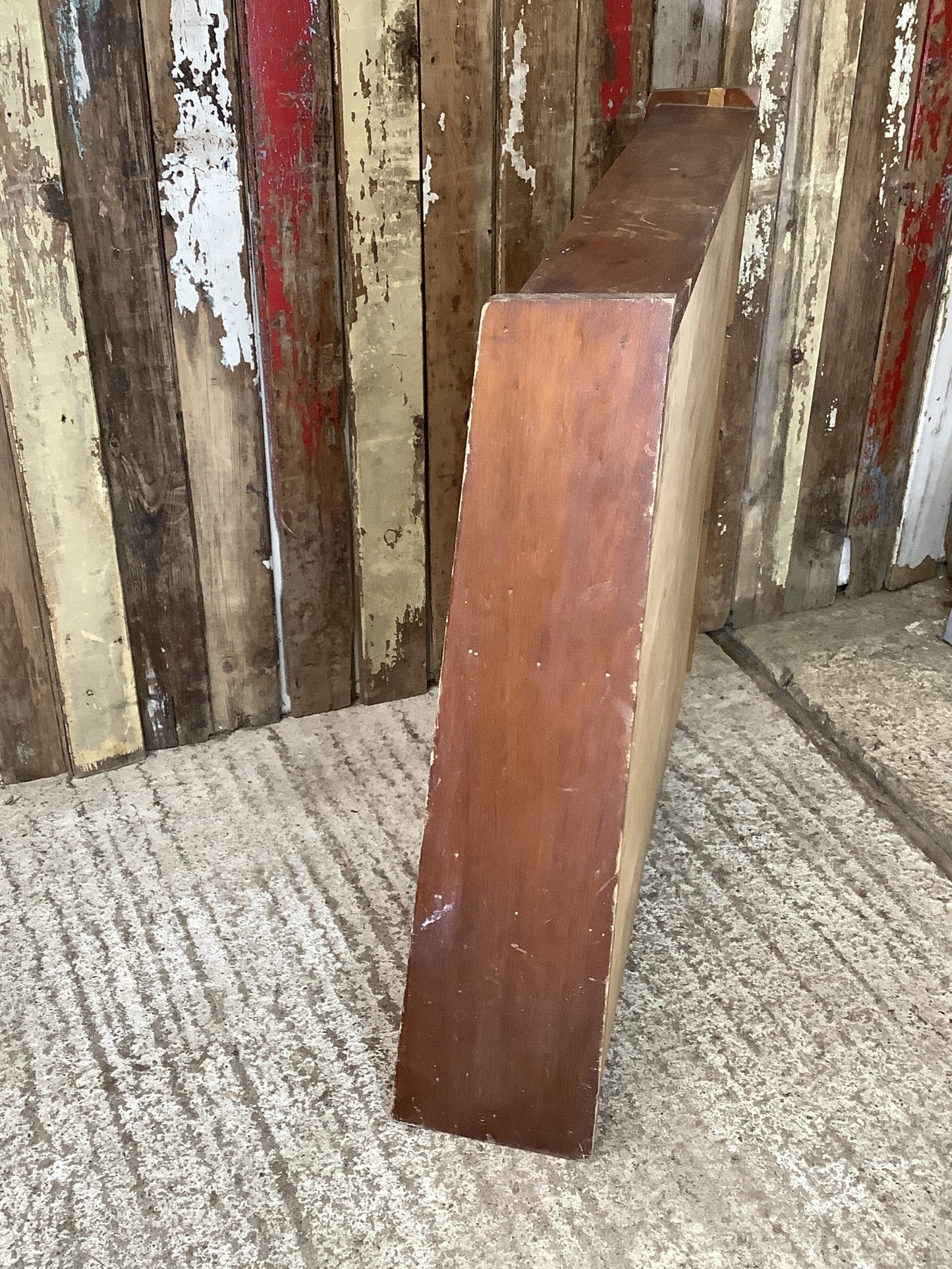 Used 1970s Varnished Pine & Ply Bookcase 3 Shelves Wooden 2'11"H 3' W