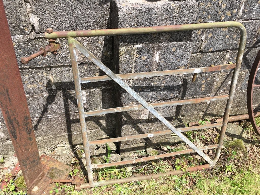 Old Salvaged Steel 6 Bar Galvanized Single Gate 46"