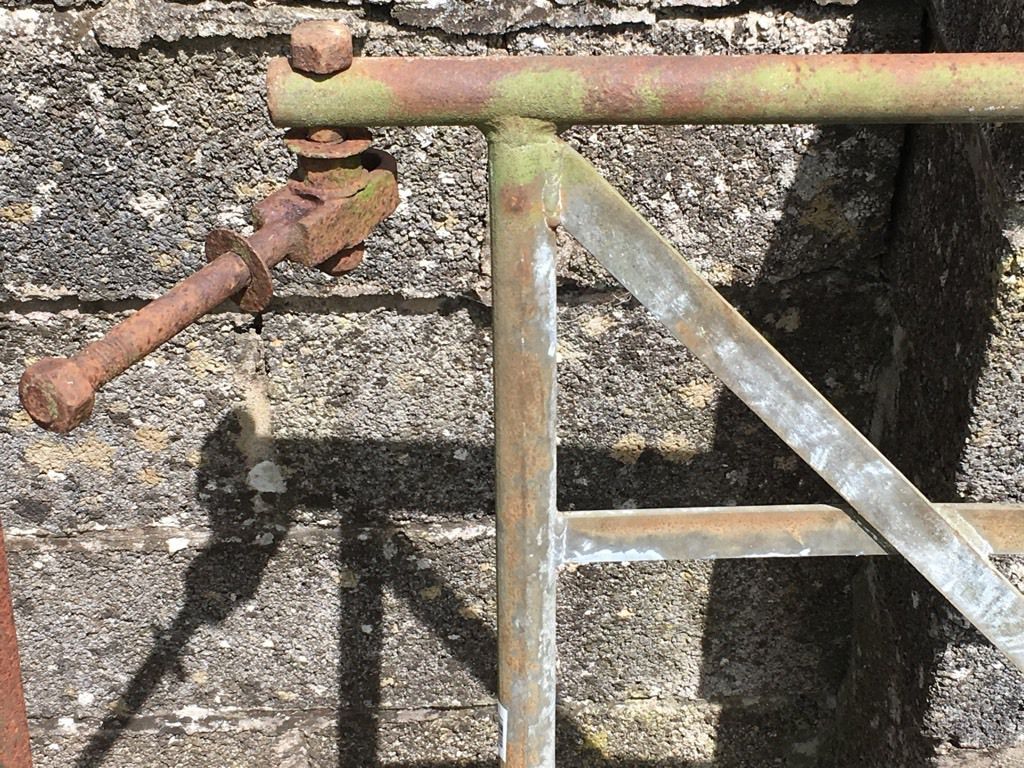 Old Salvaged Steel 6 Bar Galvanized Single Gate 46"