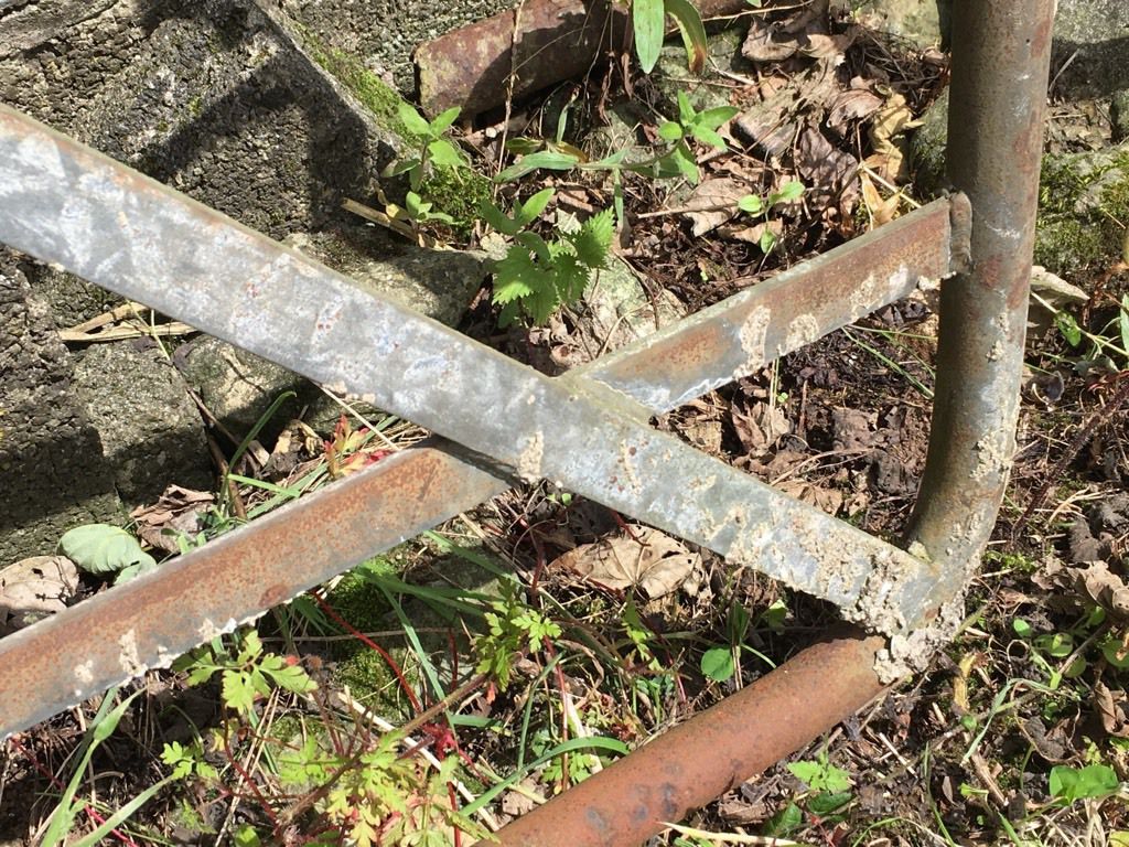Old Salvaged Steel 6 Bar Galvanized Single Gate 46"