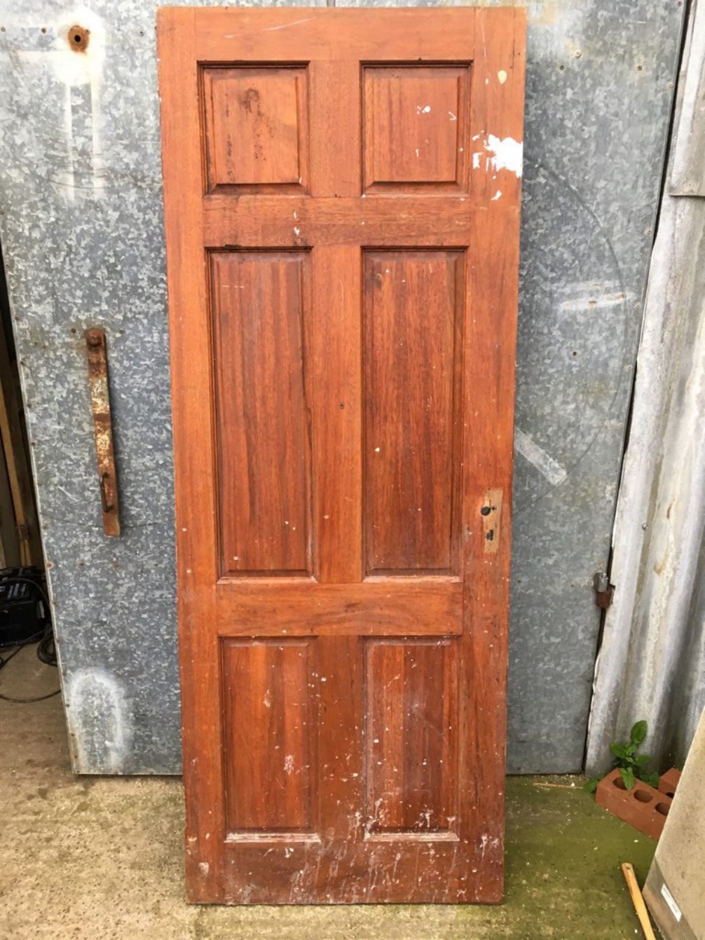 29x77 1/4” Reclaimed Modern Varnished Sapele Six Panel 2over2over2 Internal Door