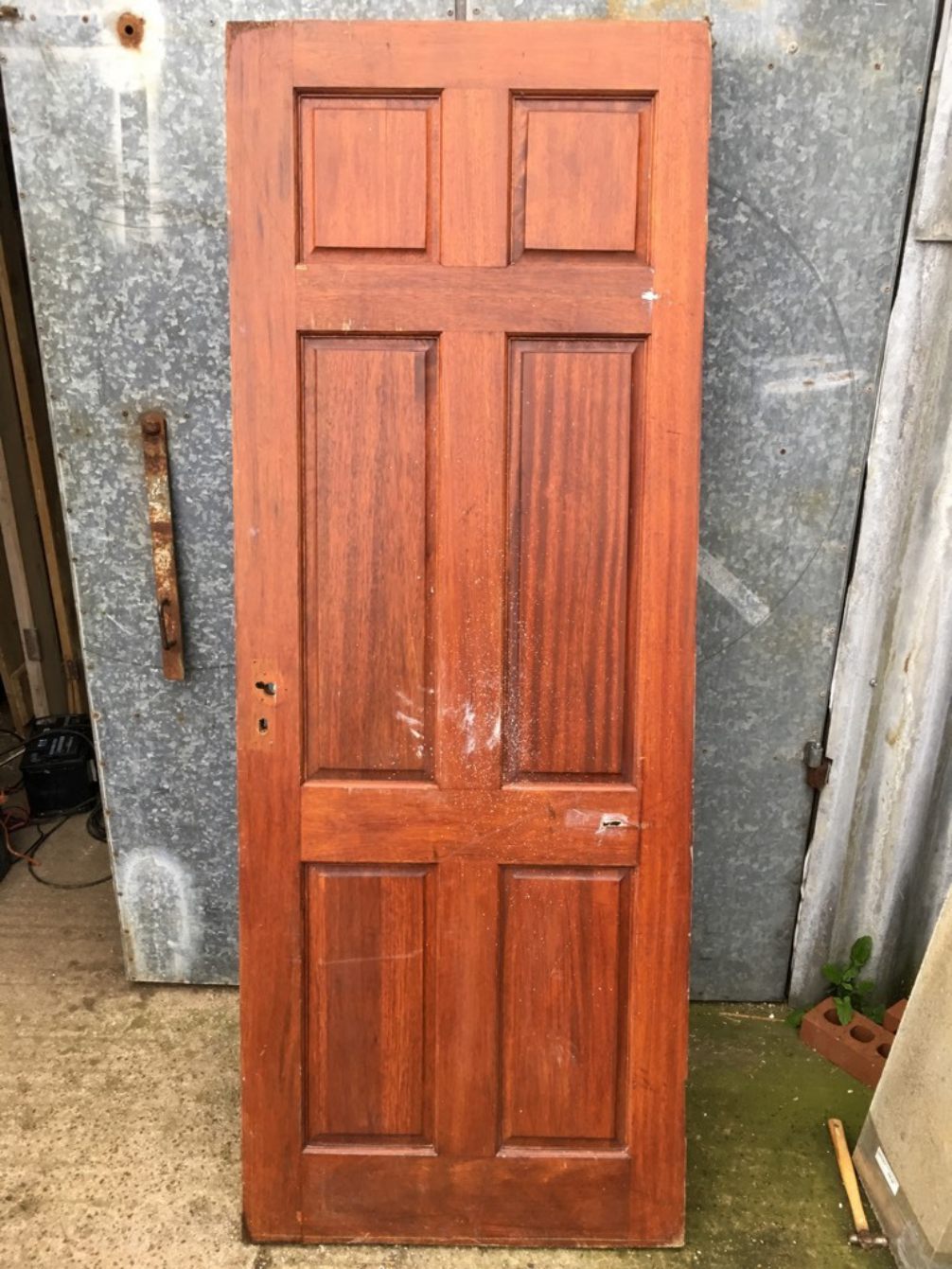 29x77 1/4” Reclaimed Modern Varnished Sapele Six Panel 2over2over2 Internal Door