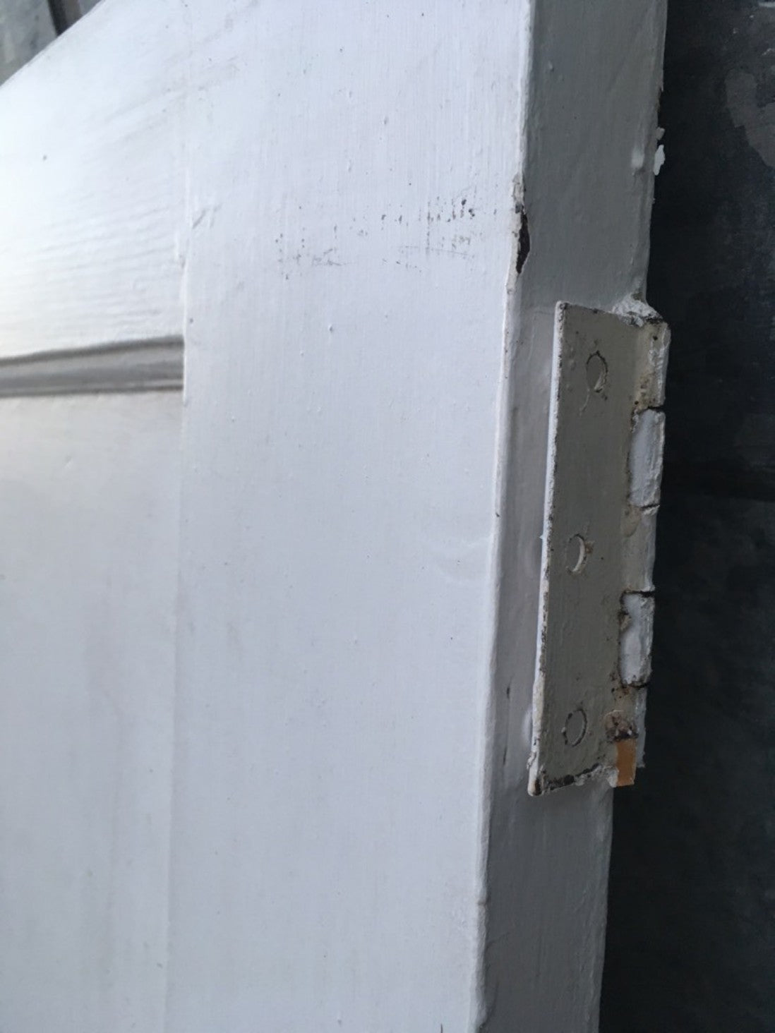 29 3/4"x76 1/2" Reclaimed 1930s Painted Pitch Pine 1 Over 3 Internal Door
