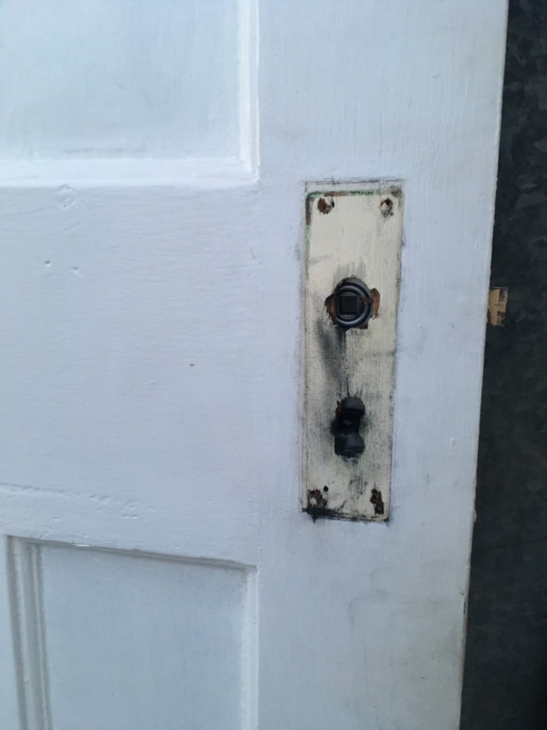 29 3/4"x76 1/2" Reclaimed 1930s Painted Pitch Pine 1 Over 3 Internal Door