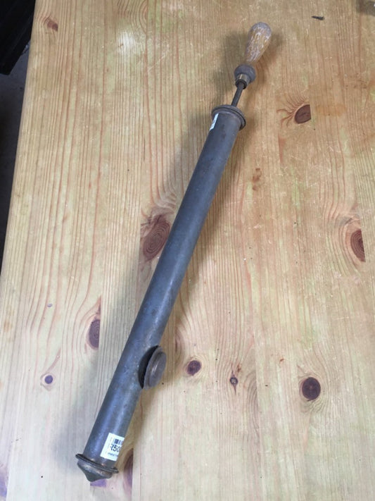 23 1/8" Long Old Antique Vintage 2" Tarnished Brass & Beech Garden Hand Sprayer