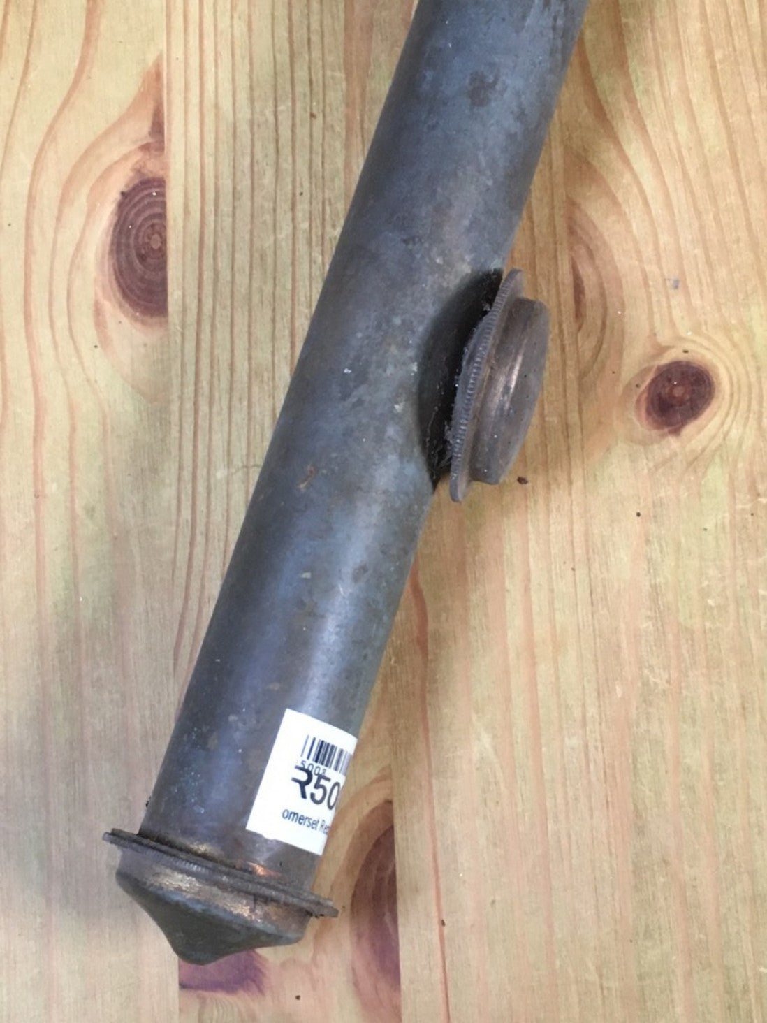 23 1/8" Long Old Antique Vintage 2" Tarnished Brass & Beech Garden Hand Sprayer
