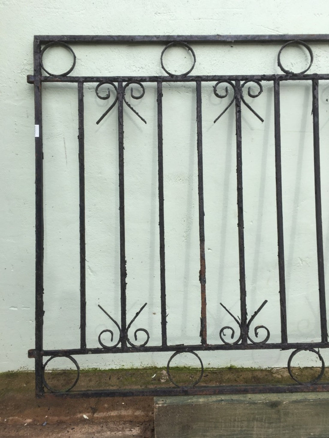 234cm Wide Pair Of Reclaimed Rusty Old Black Steel Driveway Gates Restoration
