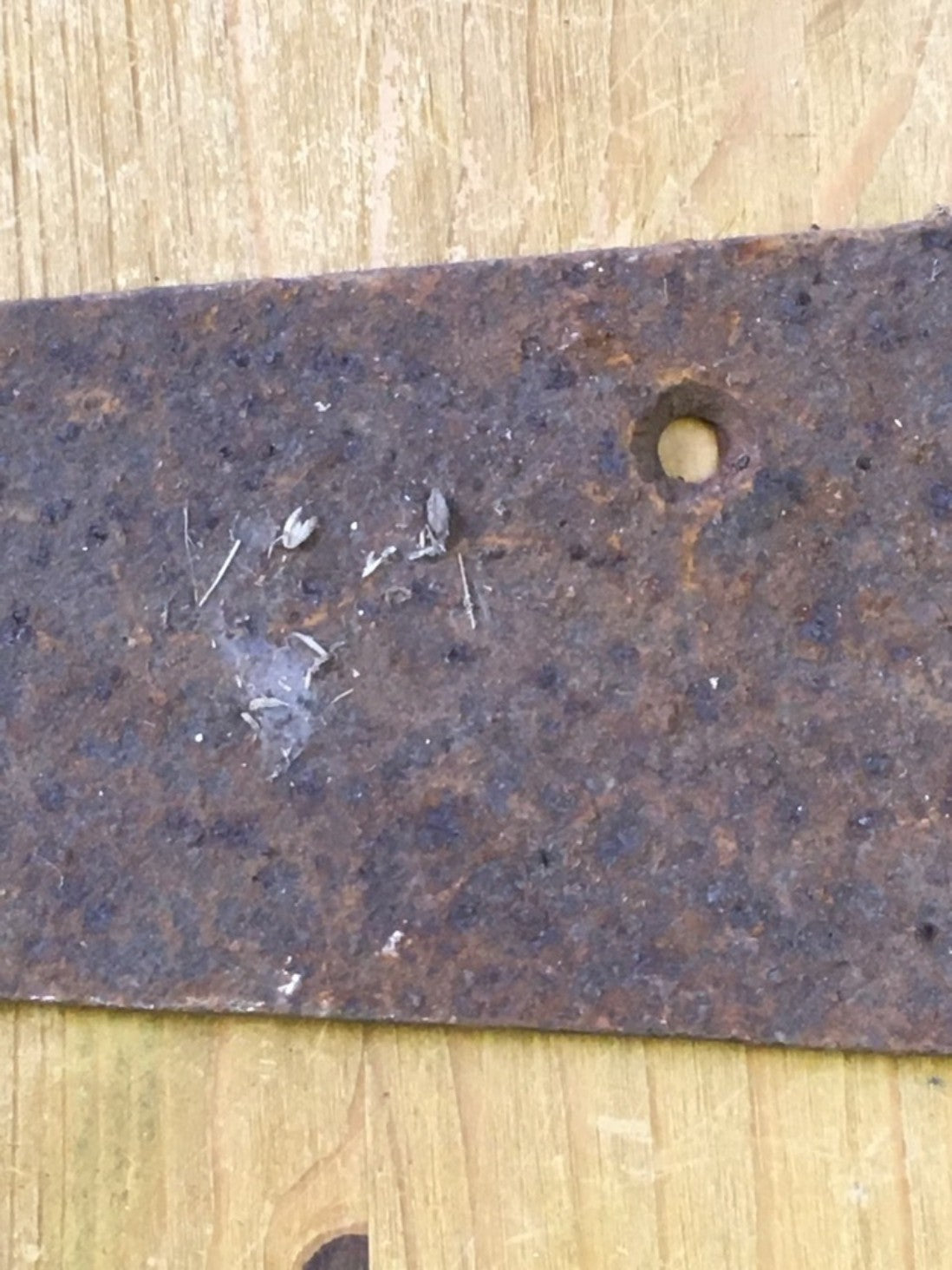 22" Big Long Pair Of Salvaged Old Wrought Iron Heavy Duty T Strap Door Hinges