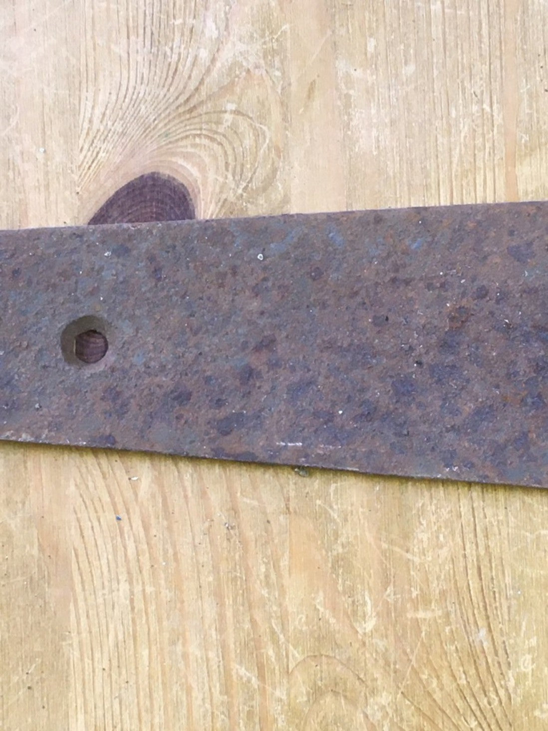 22" Big Long Pair Of Salvaged Old Wrought Iron Heavy Duty T Strap Door Hinges