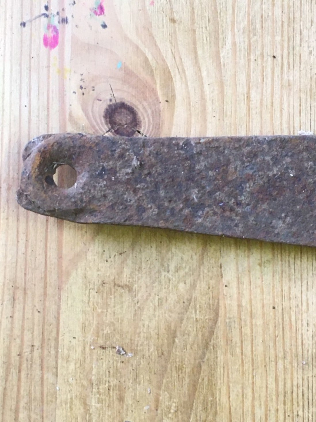 22" Big Long Pair Of Salvaged Old Wrought Iron Heavy Duty T Strap Door Hinges