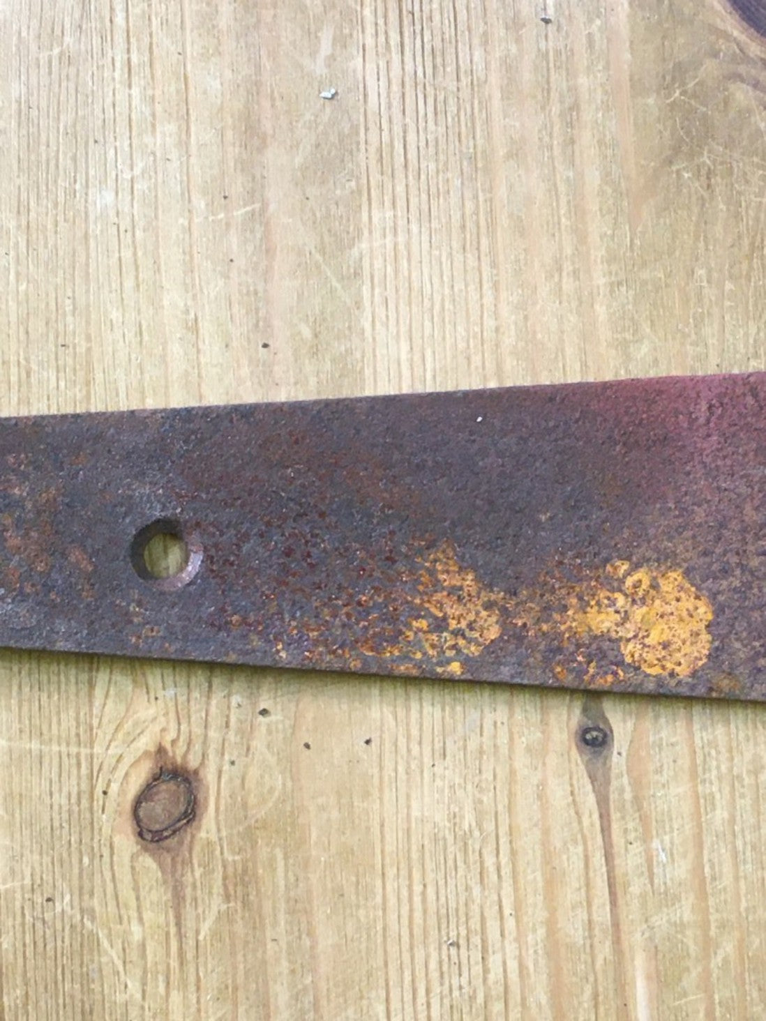 22" Big Long Pair Of Salvaged Old Wrought Iron Heavy Duty T Strap Door Hinges