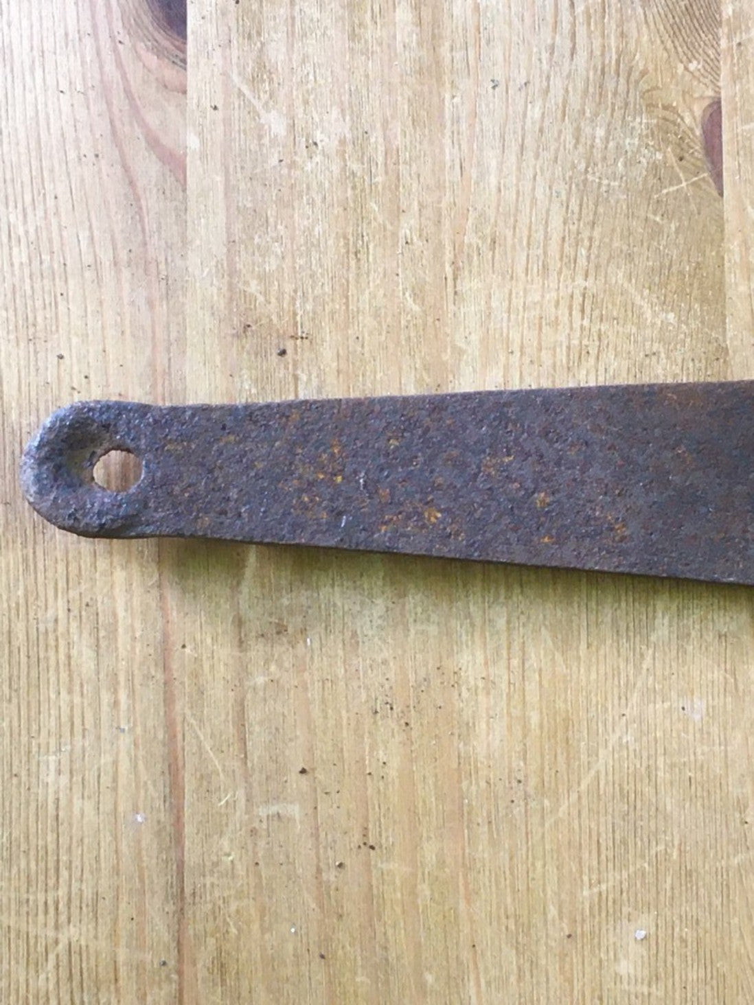 22" Big Long Pair Of Salvaged Old Wrought Iron Heavy Duty T Strap Door Hinges