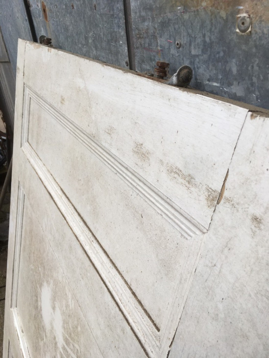 44 5/8"x74 3/8" Victorian Painted Pine Four Panel 2 Over 2 Short Internal Door