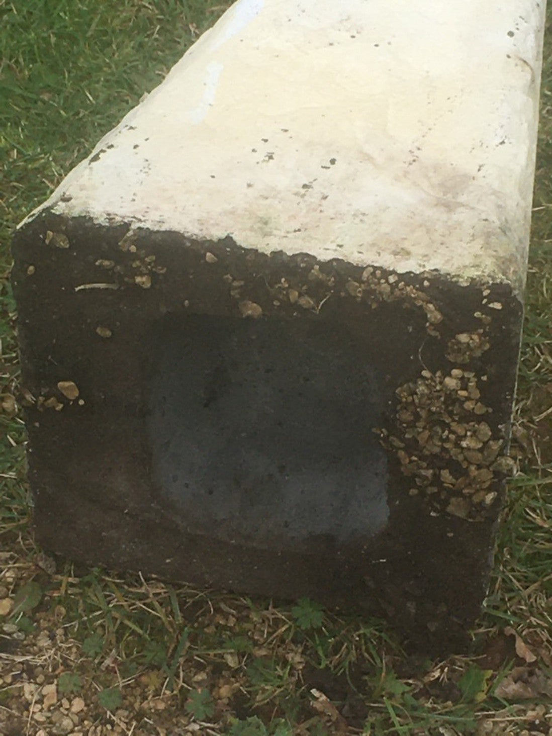 21" Reclaimed Weathered Concrete Garden Staddle Stone Mushroom Painted White