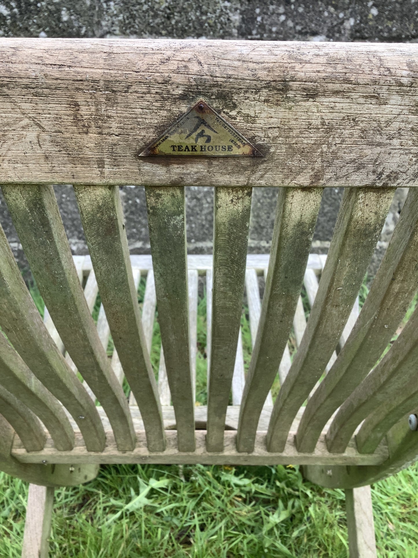 Silvered Weathered Solid Teak Garden Single Slated Outside Chair 2'7"H