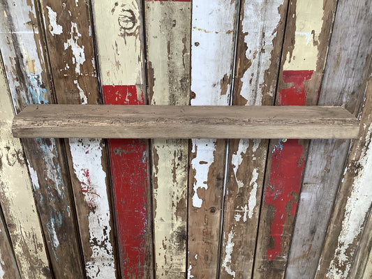 2'7"L Reclaimed Rustic Solid English Oak Floating Shelf Plank