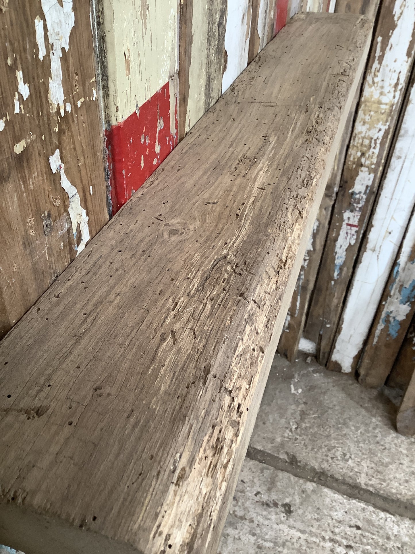 2'7"L Reclaimed Rustic Solid English Oak Floating Shelf Plank